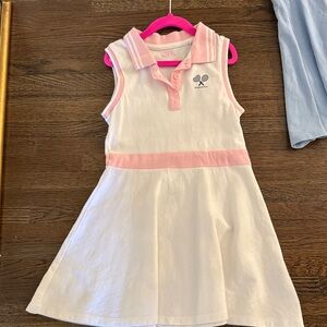 Zara Kids White Dress with Pink Trim